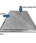 Aluminum HVAC Air Filter Replacement for Honeywell Electronic Air Cleaner Models 203369 F50F1057 F50E1349 showing foil mesh and grid