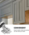 Four Piece Stainless Steel Soft Close Cabinet Door Hinges For Glass Doors With Hydraulic Damping shown installed
