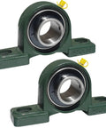 2 Pack UCP206-20 Pillow Block Bearing Set One And A Quarter Inch Mounted Pillow Block Bearings With Solid Cast Iron Base Self Alignment Heavy Duty