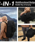 65L 3 In 1 Duffle Bag Backpack For Sports Gym And Outdoor Adventures Tactical MOLLE Gear Carrier With Large Capacity And Water Resistant
