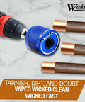 Rugged Pro Grade Copper Pipe Cleaner Set For One Half Inch, Three Quarters Inch And One Inch Pipes next to drill and cleaned pipes