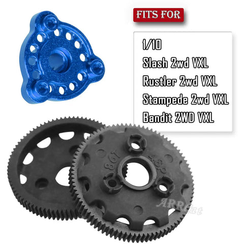 Durable 86T 48P Spur Gear Set With 19T 21T 23T Pinions And Slipper Clutch Upgrade For 1/10 Slash Rustler Stampede Bandit 2WD VXL