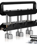 Pro Grade Three Station Edge Roller Bender for Roofing and Sheet Metal with adjustable 0 to 90 degree bends, close-up view