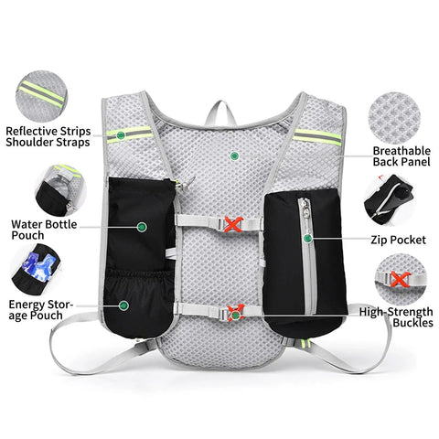 Waterproof Hydration Backpack For Hiking And Outdoor Adventures With Adjustable Straps Universal Fit Lightweight Water Bladder Compatible back view