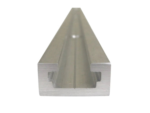 Set Of Four Premium Aluminum T Slot Track Rails Twenty Four Inches Long With A Deep Three Eighth Inch Channel, close view of rail.