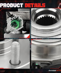 4WD Front Wheel Hub Bearing Assembly With ABS 2 Pack 6 Lug For Nissan Frontier Xterra Pathfinder Equator, close-up details