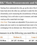 Fencing Foil Mask Helmet CE 350N Certified National Grade Masque measurement and size chart guide with head diagrams.
