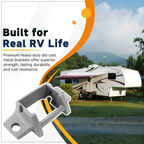 RV Awning Mounting Brackets Replacement Direct Fit for A E 8300 8500 8700 9000 Series Diecast Foot Service Kit With Rivets Heavy Duty and Easy Install for RV Awnings