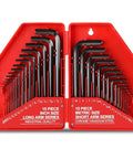 Ultimate DOETYD 30pc Folding Hex Key Set With Mini To Large Imperial Metric Allen Wrenches For Furniture Assembly DIY And Garage Repair Jobs You Can Totally Crush, 15-piece inch and metric Cr-V steel set in red case