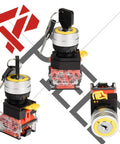 22mm Maintained Key Switch Panel Mount 2 Position Latching 1NO1NC 440V 10A with silver contacts and four screw terminals