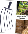 Handheld Manure Fork For Farm And Home Use, multi functional yard tool for lawn maintenance, rugged iron design, ergonomic grip