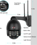 WiFi Outdoor Security Camera 1080P With 2.4GHz And 5GHz, 24 Seven Recording, Motion Detection, 4X Optical Zoom, Pan Tilt Control