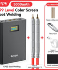 Dope Upgraded LCD Screen Spot Welder With 5000mAh Rechargeable Battery, accessories, welding pen, and Type-C input.