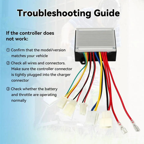 24V Electric Scooter Controller Kit Replacement For Razor MX350 MX400 E200 E300 E300S Pocket Mod With On Off Switch And Charger Port Troubleshooting Guide
