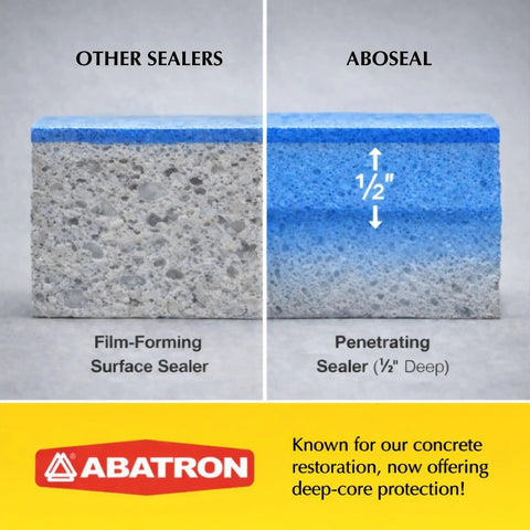 Comparison of No Sweat Exterior Concrete Sealer Clear Natural Finish One Gallon vs other sealers, showing deep moisture penetration.