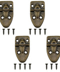 Retro Iron Suitcase Hinges 4 Pack With Installation Screws for Cabinets and Boxes, Antique Look