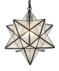 14 Inch Star Pendant Light With Seeded Glass Shade, Adjustable Hanging Chain, Dimmable Ceiling Fixture For Kitchen, Bedroom, Or Dining Area