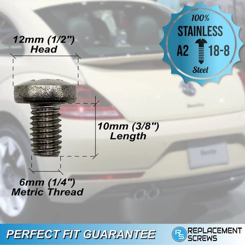 License Plate Screws For Audi VW Mercedes That Really Fit M6-1.0 x 10mm Stainless 18-8 A2 Grade Bolts dimensions
