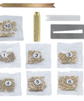 All In One Home Door Rekey Kit, 4 Tool DIY Set With Brass Bottom Pins, Pin Sizes 1 Through 6, 50 Pins Each, tools displayed