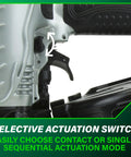 Coil Framing Nailer For One And Three Quarters To Three And One Half Inches Pro Preferred Pneumatic Framing Tool NV90AG switch detail