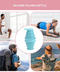Foldable Silicone Water Bottle For Travel And Gym, Ultra Lightweight Leak Proof Hydration Flask, image of hikers and bottle use