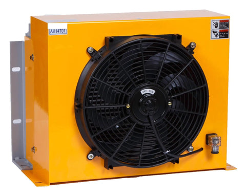 Heavy Duty Aluminum Plate Heat Exchanger For Hydraulic Oil Cooling, air oil cooler with fan, model AH1470T, industrial use