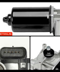 Hella Tough Front Windshield Wiper Motor With 5 Pin Connector for Ford F150 F250 close-up of motor components and connector details.