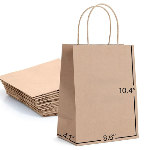 Custom Kraft Paper Gift Bags With Handles For Full Branding Up To Five Sides Printed 115 GSM Recyclable Bags Ideal For Small Business Shopping