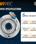 Front Wheel Hub and Bearing Assembly Pair Fit Chevy Impala Monte Carlo Uplander 5-Lug w/ABS specifications chart