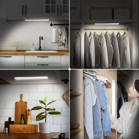 84 LED Wireless Closet Lights With Motion Sensor, no cord needed, battery powered under cabinet lighting in kitchen and closets.