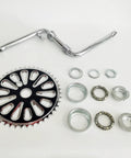 Wide Pedal Crank Kit One Piece Crank for Two Stroke Gas Motorized Bicycle 48cc 66cc 80cc Black 44 Tooth Sprocket parts