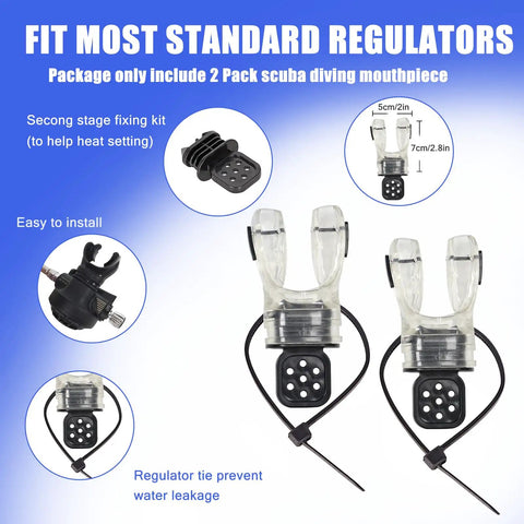 Bite Moldable Scuba Diving Mouthpiece For Comfy Fit, TPE Snorkel Regulator Mouthpiece With Regulator Tie, Transparent, Easy Installation