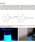 Chemical formula and glowing blue chemiluminescence demonstration using 6 Grams Luminol Powder For 16 Oz Solution Lab Grade