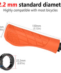 Ergonomic Lock On Mountain Bike Grips With Dual Density Silicone Cushion Shock Absorbing 3D Non Slip Pattern Aluminum Clamp
