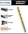 GreyCore Tools cobalt aircraft extension drill bit, 1/8 in x 6 in, 2-pack