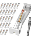 25 Pack 5 Inch Pre Assembled Aluminum Gutter Hangers With Pre Inserted Screws Quick Screw Clips Hidden Bracket For Sagging Rain Gutters Hex Drill Bit Included