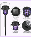 Sun Powered Outdoor Mosquito Zapper For Your Yard Garden And Patio No Outlet Needed Auto On Off With Purple Or White Light