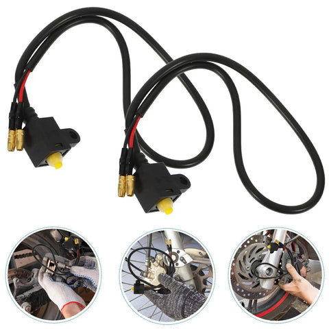 Motorcycle Brake Light Switch Set 2 Pack Plastic And Copper Construction Safety Protection And Power Cutoff Plug And Play Install