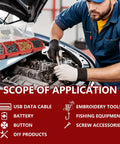 Mechanic using tools with Four Piece Screw And Nail Organizer Set With Lids in a garage setting.