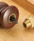 Heavy Duty Adjustable Trammel Points Set With Smooth Hardwood Handles And Precision Pencil Leads For Knockout Circle Layouts And No Hassle Arc Marking That Fits Dead Square On Shop Beams showing brass clamp and pencil leads.