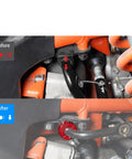 Red Front Sway Bar Shaft Clamp Collar Kit Fits Can Am Maverick X3 2017 2018 2019 2020 UTV Off Road Heavy Steel Aluminum Durable Boost Control Stiffens Ride Handling Beast Mode Upgrade For Hardcore Riders Wanting Sick Grip On Trail Riding. red sway bar collar installed on UTV suspension