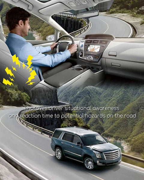 Cadillac Chevrolet GMC Lane Departure Warning Seat Actuator Vibrating Driver Seat Alert in action on curved road