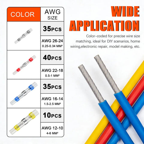 Heat Shrink Solder Seal Wire Connector Kit Waterproof Insulated Solderless Wiring Splice Connectors For Marine Automotive Boat Truck Repair 120 Pieces Tough As Nails Durable Easy Install And Long Lasting Performance with wire color and size chart