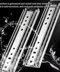 Heavy Duty Full Extension Drawer Slides With Ball Bearing Side Mount Locking Rails For Kitchen Cabinets And Toolboxes, galvanized steel.