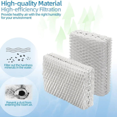 Two Relion Compatible Humidifier Filter Replacement Pack Of 4 for RCM832 RCM-832N ProCare PCWF813 Protec WF813 shown with filtration benefits.