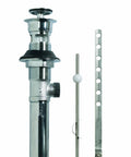 Premier Bathroom Sink Drain With Overflow In Vibrant Polished Nickel Finish, shown with installation hardware.