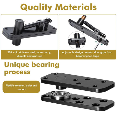 Hidden Door Hinge Heavy Duty Pivot Hinge 360 Degree Rotation For Secret Doors Bookcases Murphy And Shelf Doors Includes Hardware Kit Black Finish 573 Pound Load Bearing in stainless steel with quality materials and bearing process.