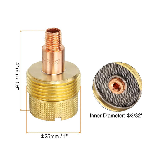 Gas Lens Collet Body 45V64S Three Thirty Second Inch TIG Torch Consumables Kit for WP 17 18 26 Series Copper Construction