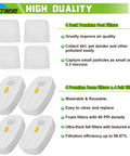 4 Pack Replacement Filters For Rocket DuoClean Vacuum Cleaners HV380 Series Including premium post and foam filters