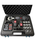 Hot MEZ-300 Hydraulic Battery Powered Cable Lug Crimpers Rechargeable 18V Electric Press Tool With 11 Die Sets For Copper Lugs Portable Power Cordless in protective case with battery and charger.